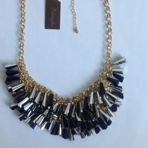 HOST PICK New Chunky Black Silver Gold Necklace